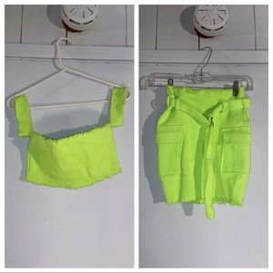 Crop top with matching skirt